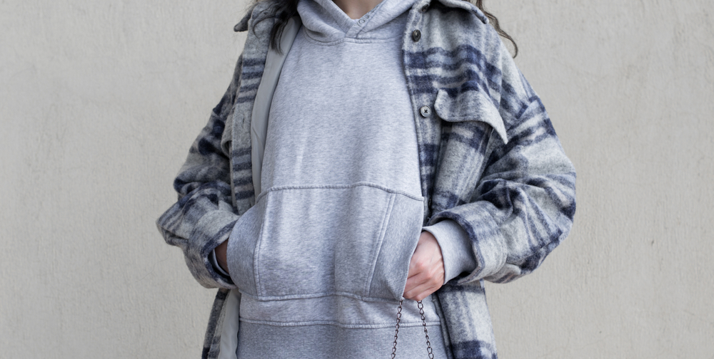 female wearing Cozy Shackets